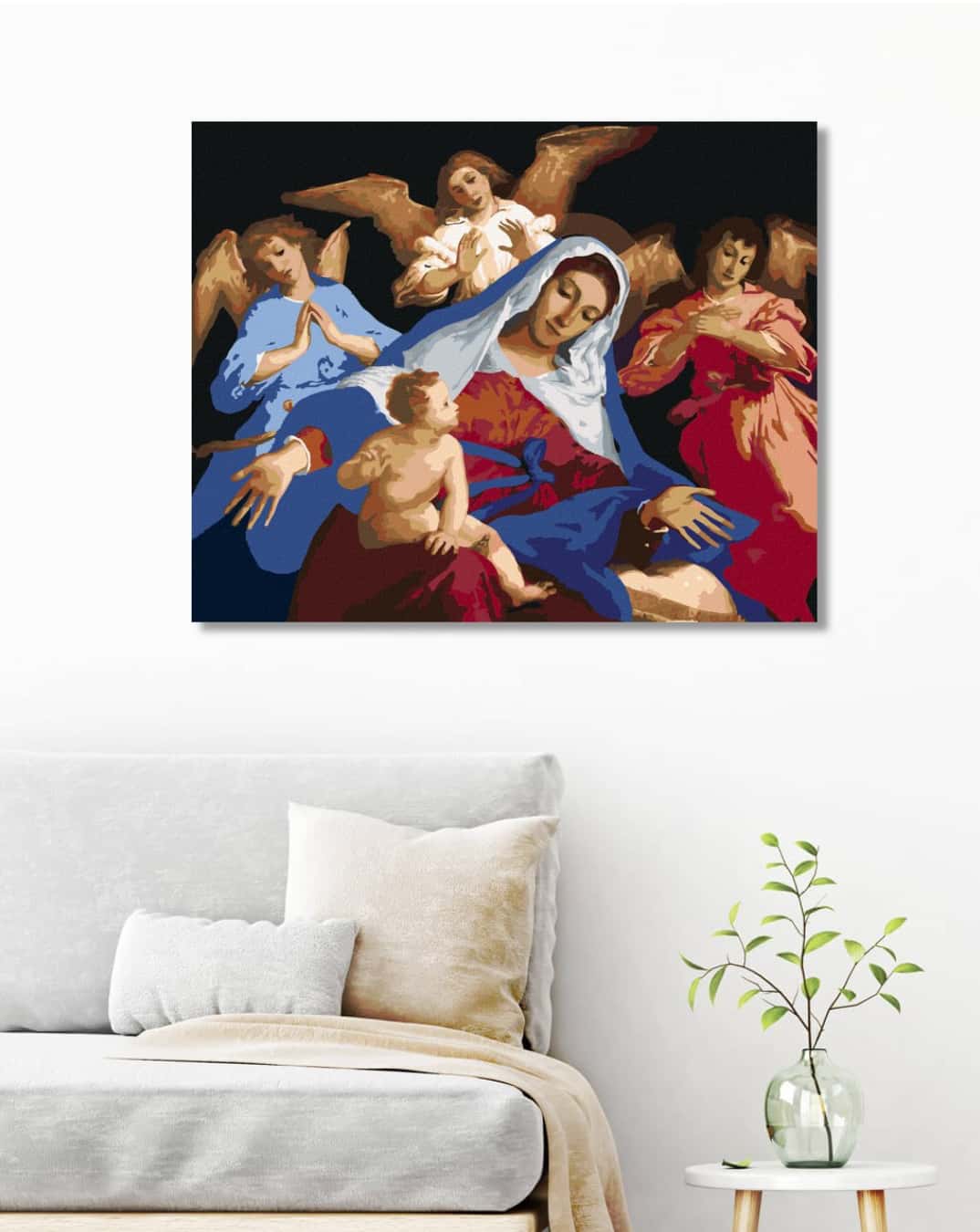 Maria med Jesus och änglar