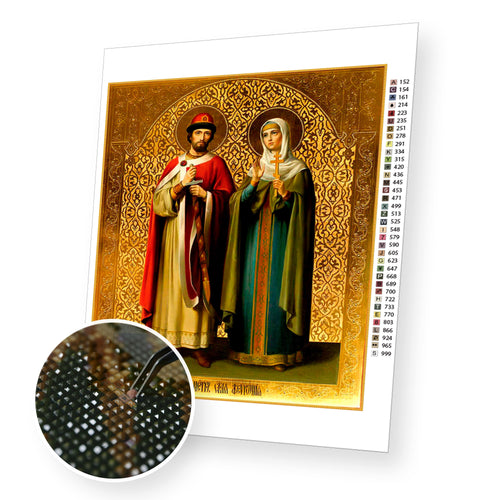 Saint Peter and Saint Fiewronia premium diamond painting kit for adults