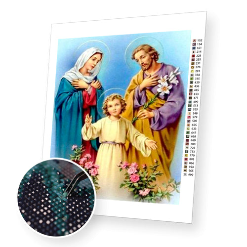 Holy Family premium diamond painting kit for adults