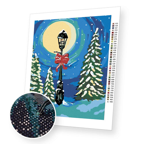 Snow-Covered Christmas Trees premium diamond painting kit for adults