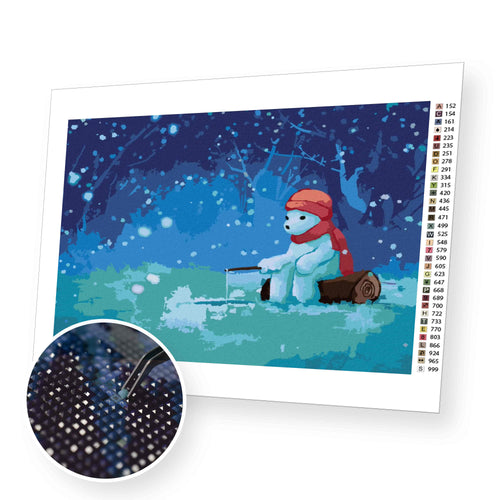 Polar Bear Winter in Pisces premium diamond painting kit for adults