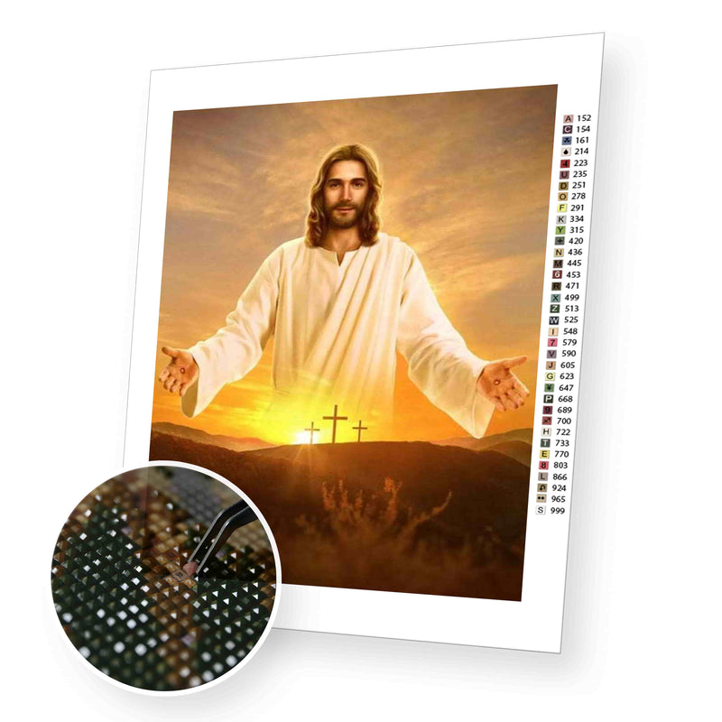 Holy Jesus premium diamond painting kit for adults