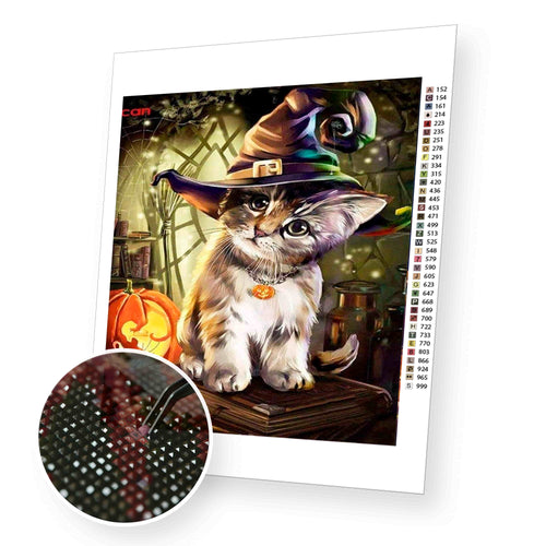 Cat Love Halloween premium diamond painting kit for adults