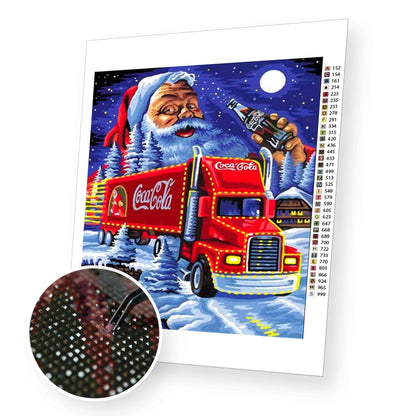 Santa Clause and Coca Cola premium diamond painting kit for adults