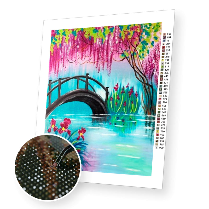 Blooming lake premium diamond painting kit for adults