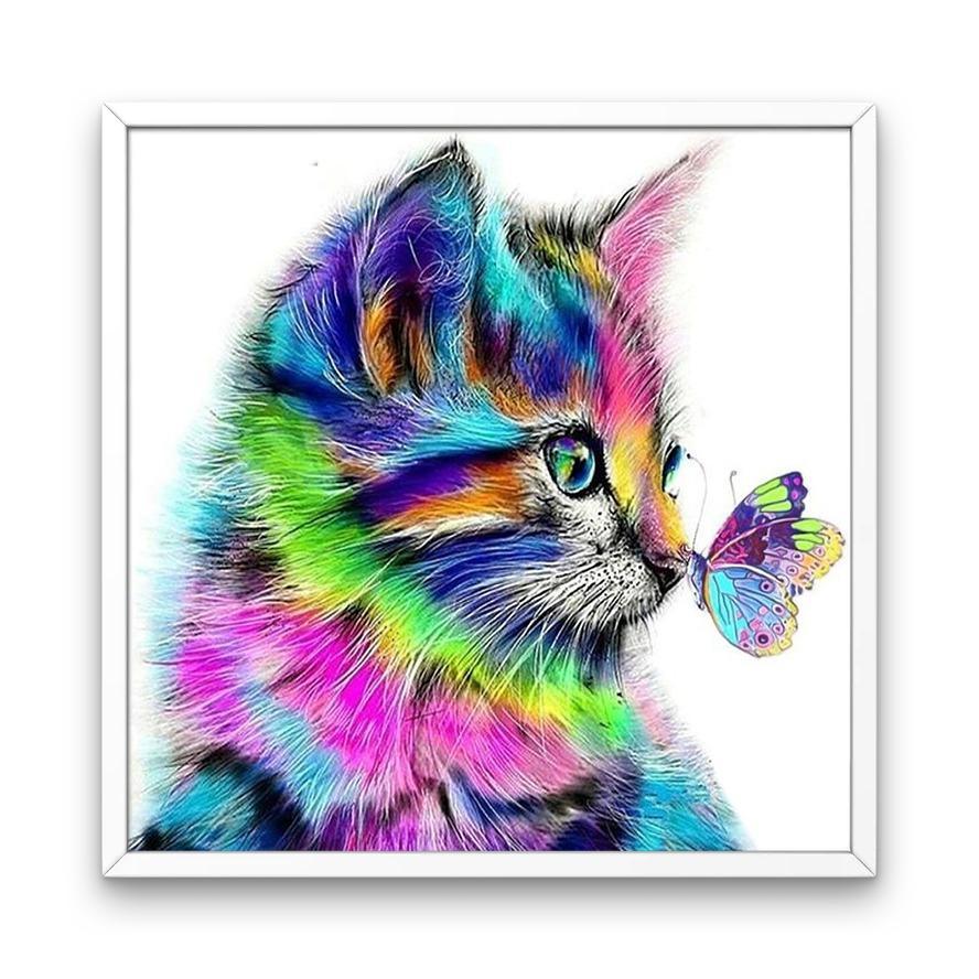 Färgglada katt och fjäril