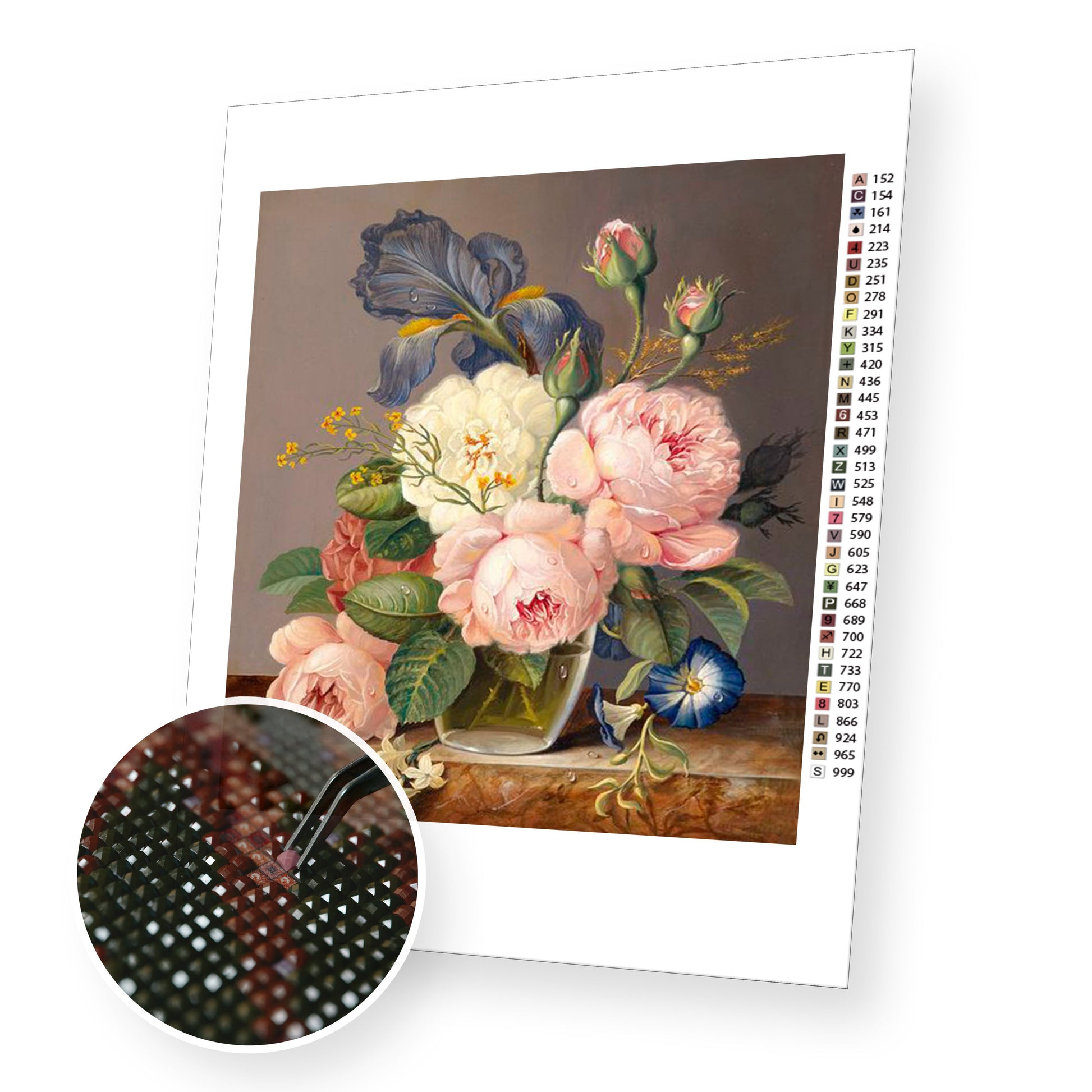 Different Flowers premium diamond painting kit for adults