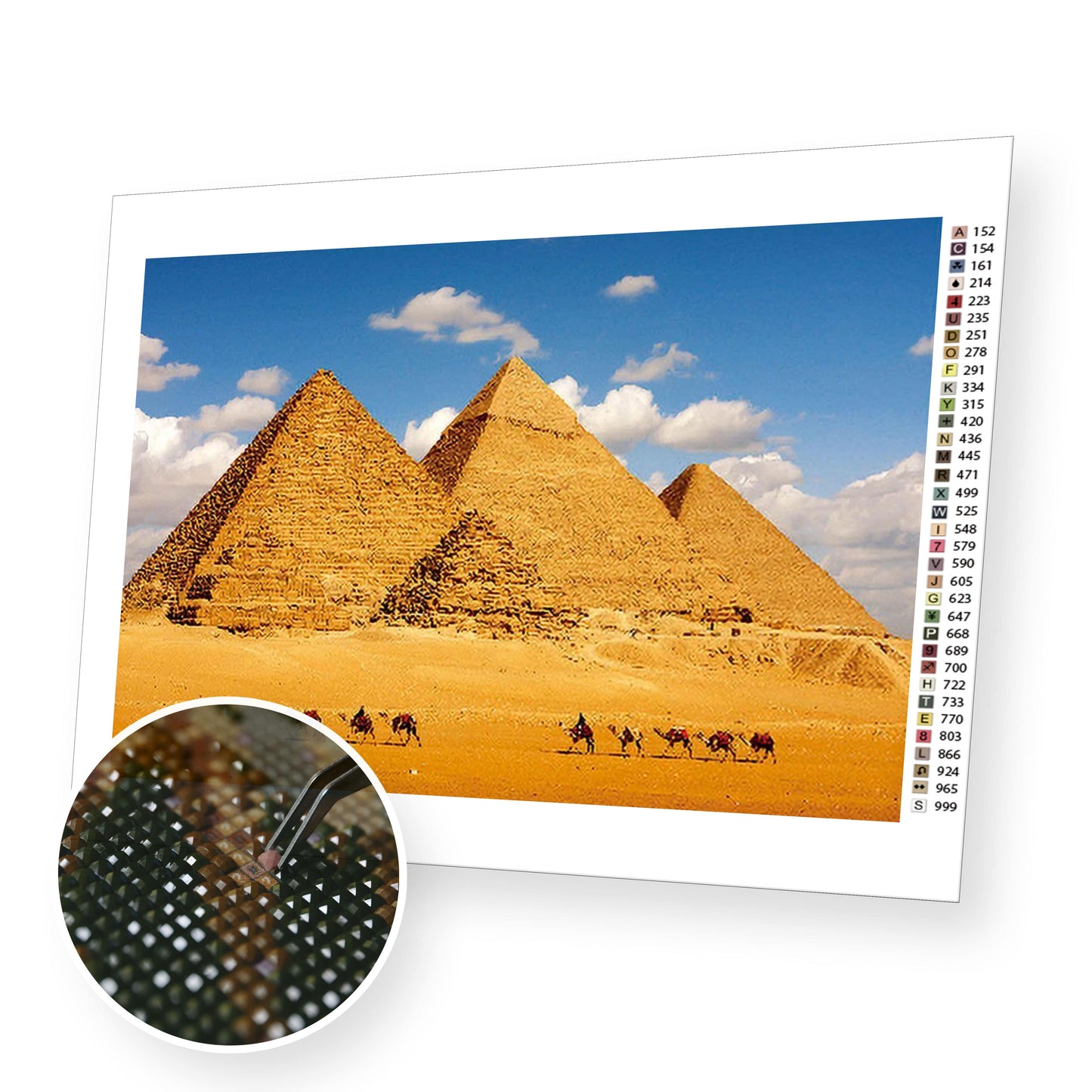 Egyptian pyramids premium diamond painting kit for adults