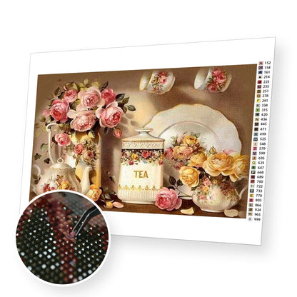 Kitchen Flowers premium diamond painting kit for adults