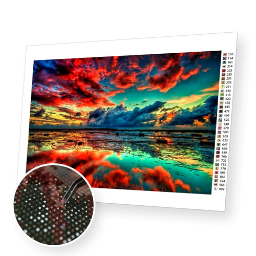 Red skies premium diamond painting kit for adults