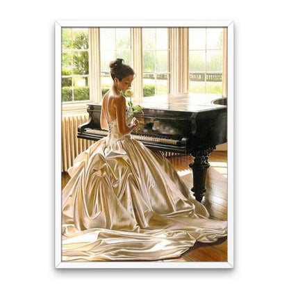 Kvinna som spelar piano